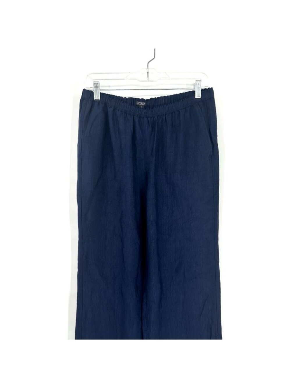 J CREW Stratus pant textured satin Navy blue SMALL wide leg tailored preppy - Picture 6 of 12